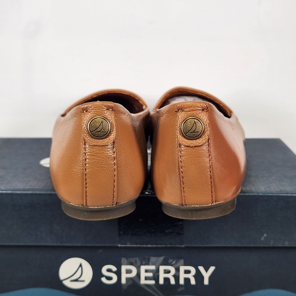 Sperry Piper Ballet Flat Womens Size 8 Bronzer Tan Leather Pointed Toe Slip On - Picture 4 of 6